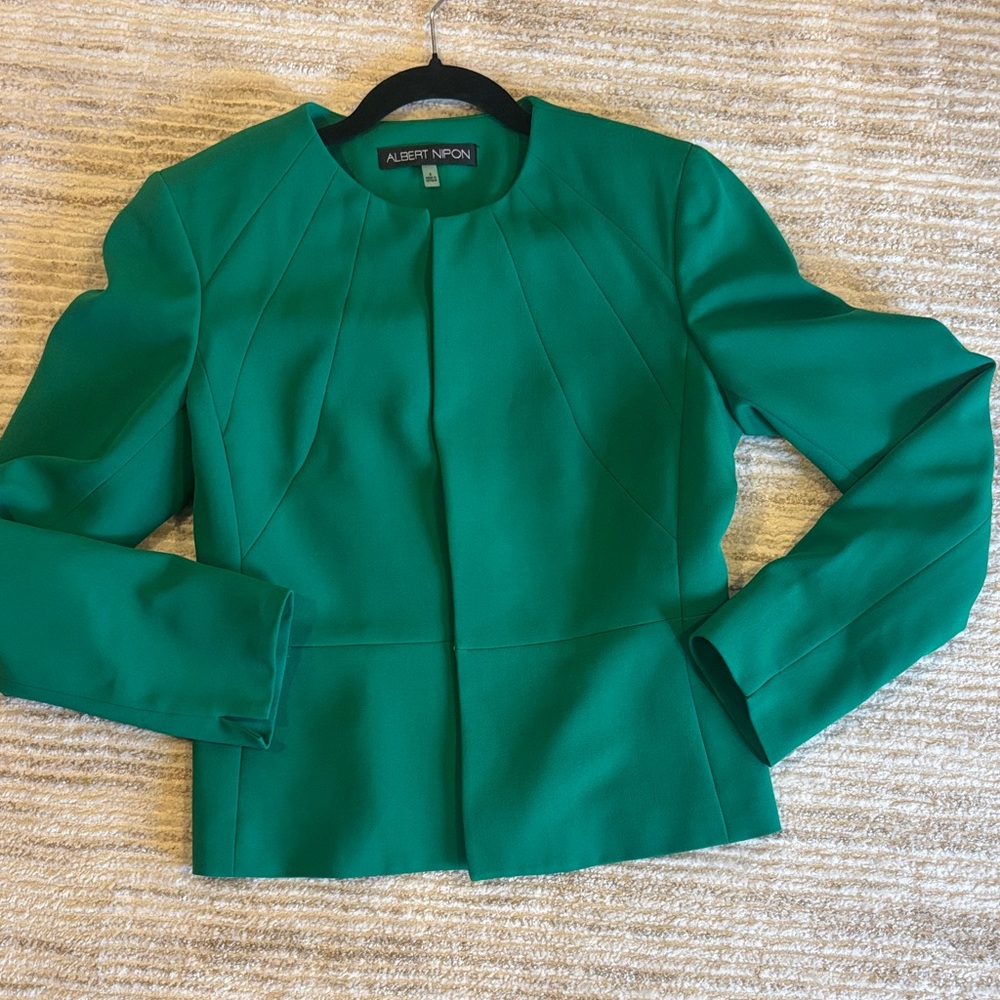 Albert Nipon Emerald Green Tailored Women's Jacket